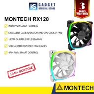 Montech RX120 / RX140 Reversed PWM ARGB Casing Fan - Black / White