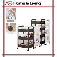 AO Home 3 Tier Multifunction Storage Trolley Rack Office Shelves Home Kitchen Rack With Plastic Wheel