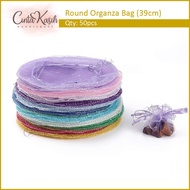 50pcs x 39cm Round Organza Bag Souvenir Wedding Cady Bag