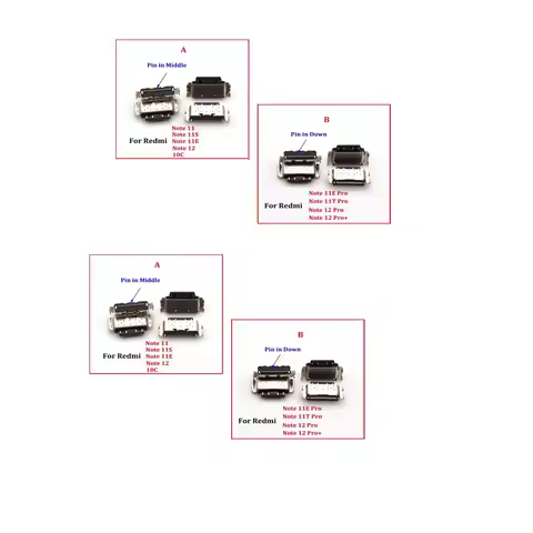 10-100PCS USB Jack Charging Port Connector Plug Socket Dock For Xiaomi Redmi 10C Note 11 11S 11E 11T