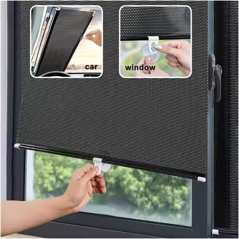Shutter No Drill Roll Curtain Movable With Suction Cup Blackout Roller Blind Roller Blind Car