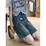 2025 Summer Retro American High Waist Cowboy Short 5 Cent Large Loose Look Thin 5 Cent Pants Straigh