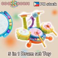 5 in 1 Drum Set for Kids Baby Toddlers Musical Educational Toys for kids Instruments Toys with Light Drum Toys