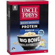 [HÀNG ÚC] TÚI YẾN MẠCH ĂN LIỀN TIỆN LỢI UNCLE TOBYS Big Bowl Quick Oats Protein Vanilla 8 túi/hộp