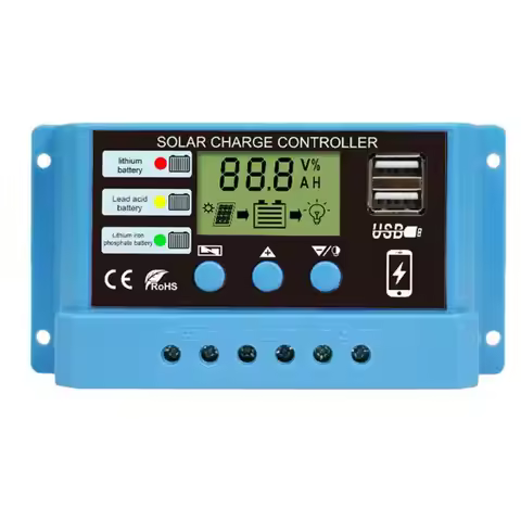 New 10A 20A 30A 12V 24V MPPT Solar Charge Controller 50VDC PV Regulator Colorful Screen For Lithium 