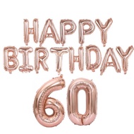 (SG Seller) 60th Birthday Decorations, 60 Birthday Balloon, Rose Gold Birthday Decorations Set 60 Bd