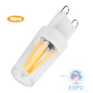 ESPO 10pcs G9 LED Bulb, 2W COB Filament G9 Light Bulb, Durable Warm White AC220V G9 Base Bulb Chande