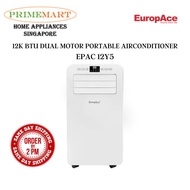 EuropAce 12K BTU Portable Aircon - EPAC 12Y5 (Dual Motor) - Same Day Delivery*