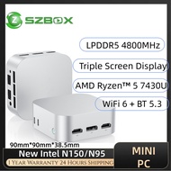 SZBOX Mini PC Intel N150 N95 Alder Lake Silver Edition LPDDR5 8GB RAM Windows 11 Pro Desktop Compute