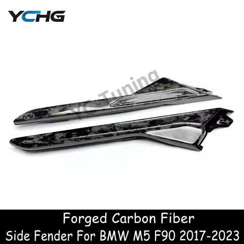 M5 F90 ABS + Forged Carbon Fiber Car Side Fender Air Vent Trim with Emblem Replacement Type For BMW 