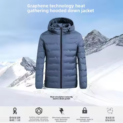 Men's Lightweight Down Jacket for Outdoor Sports Keeping Warm Waterproof Windproof Mountain Climbing