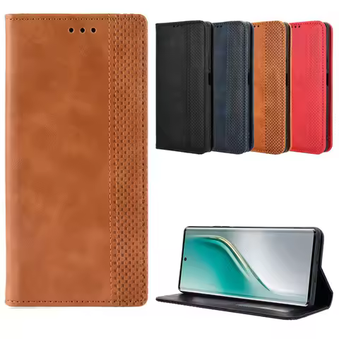 Magnetic Case For Asus Zenfone 11 Ultra 10 9 8 Flip 7 Pro 6 Luxury Leather 3 Cards Slot Shockproof B