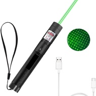 Laser 303 Laser Flashlight USB Rechargeable Green Laser Pointer 532nm 10000m High Power Penunjuk Las