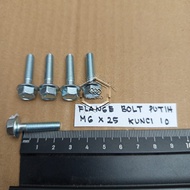 10 KEY CAP BOLT 2.5CM LENGTH M6X25 2.5 CM 1.6 CM WHITE 25MM 25 MM FLANGE BOLT M6 X 25 BOLT 6X25 6 X 