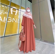 Gamis Muslim Crinkle Terlaris Gamis Lebaran Terbaru Dress Camela Abaya Bahan Crinkle Premium Maura M