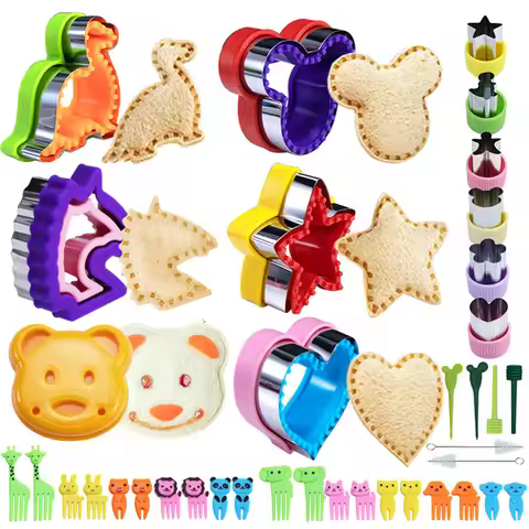 12-42pcs Sandwich Cutter and Sealer Sandwich Maker for Kids Lunch Bento Box Accessories Sandwich Mak