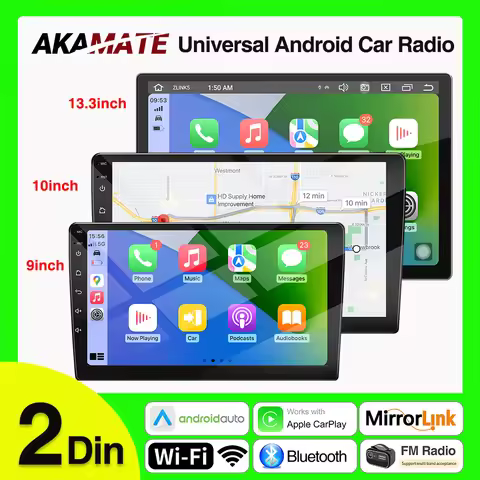 Android Car Radio Universal Multimedia Player Wireless CarPlay Android Auto Bluetooth WiFi GPS Navig