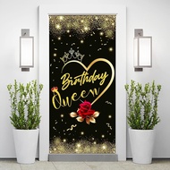 Happy Birthday Queen Door Banner, 21st 25th 30th 40th 50th 60th 70th 80th 90th Birthday Decoration f