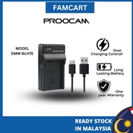 ready stock PROOCAM LUMIX DMW‑BLH7E USB battery charger for PANASONIC LUMIX DMC GF7 LX15 GM5 1 CAMER