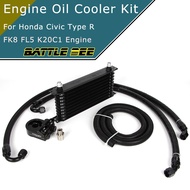 Engine Oil Cooler Kit For Honda Civic type-R FK8 FL5 K20C1 Engine Radiator Oil Filter Sandwich Plate
