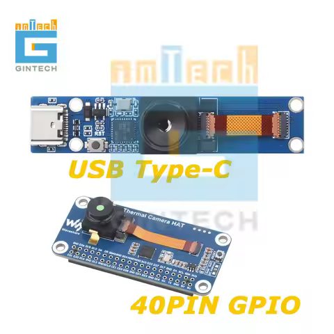 FOV 90°, Long-wave IR Thermal Imaging Camera Module, Raspberry Pi IR Camera, 80×62 Pixels