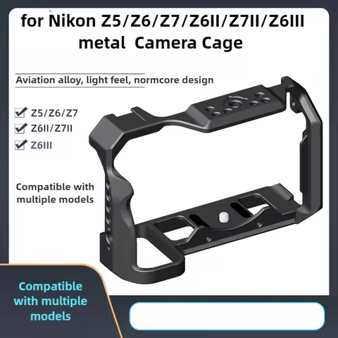 for NIKON z5/z6/z7/z6II/z7II/Z6III w Cold Shoe Mount 1/4&3/8 Inch Screw Holes Full Dslr Aluminum All