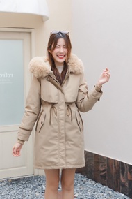 C39 Coffee Down Coat เสื้อโค้ท ( ขนเป็ดถอดออกได้ )