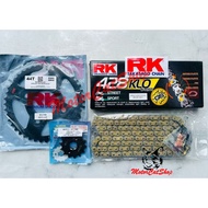 Original (RK) Takasago Sprocket Set Honda RS150 / RSX150 (428H-132L) RK Chain Gold Oring O-Ring