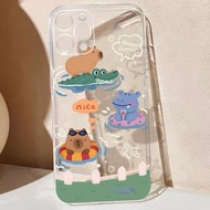 Dolphins Geese Crocodiles Phone Case Compatible for iPhone 15 12 Pro Max 11 14 13 Mini  SE 2020 8 7 