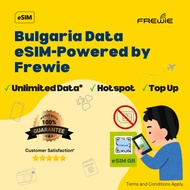Bulgaria eSIM Data Roaming | Unlimited Data | Topup Available | QR Code via Email - Powered by Frewi