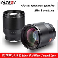 เลนส์ VILTROX Nikon Z 24มม. 35มม. 50มม. 85มม. F1.8โฟกัสอัตโนมัติเต็มเฟรมรูรับแสงขนาดใหญ่สำหรับเมาท์ Nikon Z Z7 Z50เลนส์กล้องถ่ายรูป