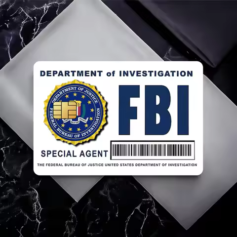 F-FBI Bank Credit Cards Bus Pass Stickers Cool Decoration Waterproof 4PCS Card