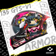 Gille Helmet 135 GTS V1 ARMOR Black Pink Motorcycle Helmets Full Face Dual Visor skoot