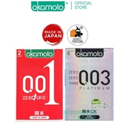 [Bundle of 2] Okamoto 001 Zero One Condoms 2s + 003 Platinum Condoms 4s