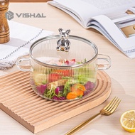 Pot Panci Masak Stewing Soup Pot Borosilicate Glass / Tutup Beruang Panci Kaca Transparant Anti Api