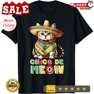Feliz Cinco De Meow Funny Mexican Cat Fiesta 5 De Mayo T-Shirt.