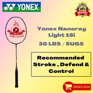 【FREE String & Grip】 YONEX Nanoray Light 18i (Black) Badminton Racket 5UG5 I 30lbs Max Tension I H.M