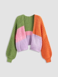 Cider Cider Rainbow Knitted Cardigan เสื้อคาดิแกนแขนยาวผู้หญิง เสื้อคลุมไหมพรมถักแขนยาวผญ สไตล์เกาหลี