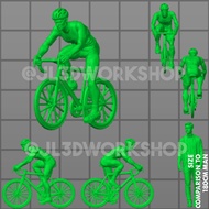 JL3D Motor Scale 1/ Bike + Rider A for Hotwheels Mini GT Tarmac