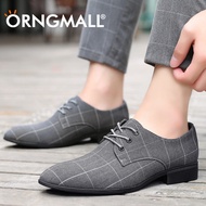 ORNGMALL Korean Men's Casual Business Leather Shoes Formal Shoes Slip-On Loafers Pointed Men Shoes for Party Office Dress Plus Size 38-48