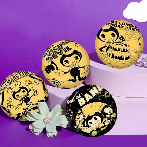Game Bendy and the Ink Machine Photo Brooches Creative Round Badge Gifts Pins 32/44/58mm
