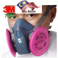 3M 6200 7502  REUSABLE RESPIRATOR BODY TWIN HALF FACE MASK PARTICULATE FILTER P100 2091 2097