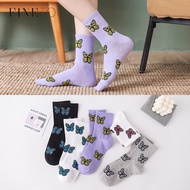 FINETOO Socks Women Kawaii Socks happy Harajuku Femmel Skateboard Korean Style Women Socks Girl Medi