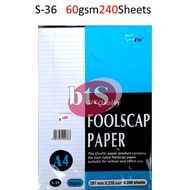 UNI Paper A4 Foolscap Paper S-36  60GSM 240 Sheets