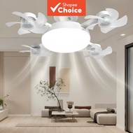 E27 4-Head Ceiling Fan Light with Remote, Tri-color LED, Energy Efficient, Whisper Quiet – Ideal for