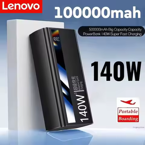 Lenovo 500000mAh Large Capacity PowerBank 140W Super Fast Charging Portable External Battery Powerba