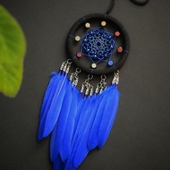 Small royal blue dream catcher car rear view mirror hanging accessories 追夢人