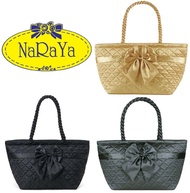 [Instock!] Authentic NaRaYa Ribbon Satin Tote Shoulder Large Spacious Wide Base Dumpling Bag w Braided Strap NBS 52B/L