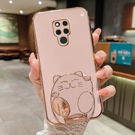 casing For HUAWEI mate20X mate20 mate10 Pro Lucky Cat Stand Electroplating Soft Case