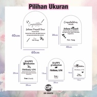ACRYLIC CONGRATULATION STICKERS FOR/S GRADUATION CUTTING STICKERS SIZES 40X60, 30X40, 20X30, 15X20, 